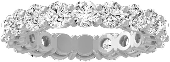 2 Carat to 5 Carat (CT. T.W.) Lab Grown Diamond Eternity Band Ring for Women |14K Yellow or White Gold Wedding Anniversary Band Ring | D-E Color and VS Clarity