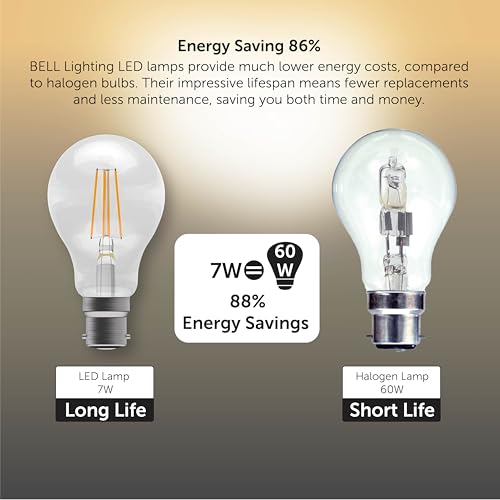 BELL Lighting B22 Bayonet Filament Dimmable Light Bulb LED GLS 6 Pack | Warm White 2700K | 810 Lumen 7W | Energy Saving GLS LED Light Bulb | 60W Lamp Equivalent - Image 6