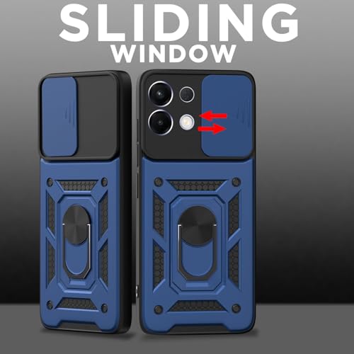 Image of Luxe Back Cover for Oppo K13 Turbo 5G / Oppo K13 Turbo Pro 5G | D10 Tough Armor Case | Sliding Camera Shield | 360 Protection | Kickstand Ring Holder | Military-Grade Bumper Case