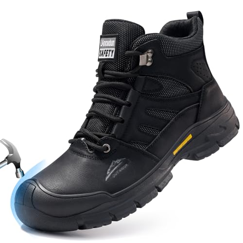 Image of Steel Toe Boots for Men Indestructible High Top Work Shoes for Men Comfortable Safety Shoes Puncture Proof Hiking Construction Shoes Botas de Trabajo para Hombre
