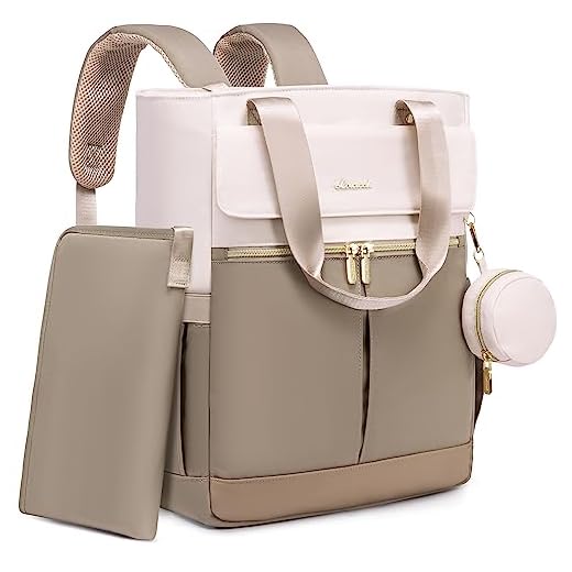 LOVEVOOK Diaper Bag Backpack,Diaper Bag Tote with Insulated Pockets,Baby Bag for Girl Boy with Changing Pad,Large Baby Diaper Bag with Pacifier Case,Anti-Theft Travel Backpack for Women,Coffee-Beige
