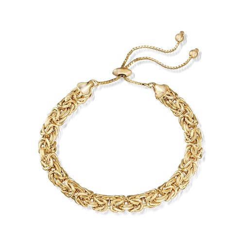 Ross-Simons 18kt Gold Over Sterling Silver Byzantine Bolo Bracelet3