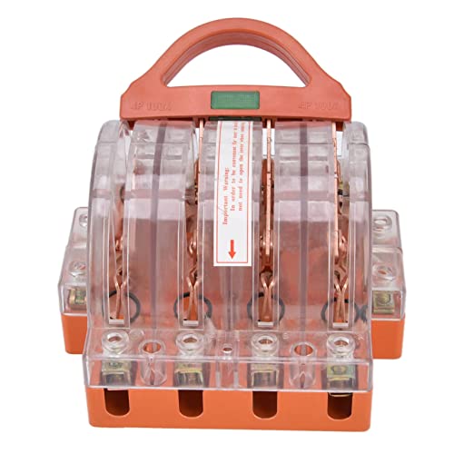 Disconnect Knife Switch, Knife Safety Switch Fastening Circlr Design Double Throw Transparent Shell 4 Pole for Fail Safe Circuit Breakers