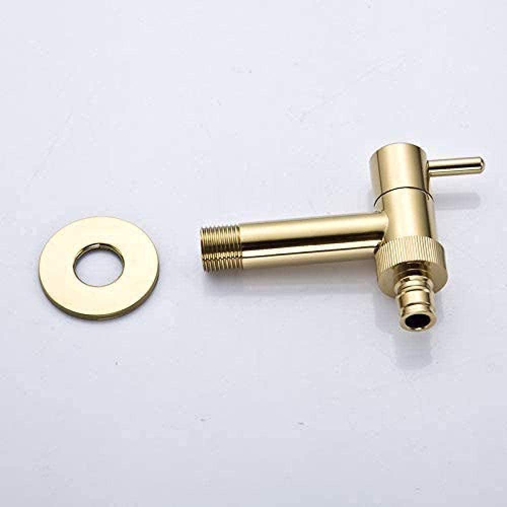 Rubinetti per lavatrice Rubinetti per lavabo in ottone massiccio dorato Rubinetti per acqua fredda singoli a parete Rubinetti da giardino per esterni Rubinetti per WC da giardino decorate