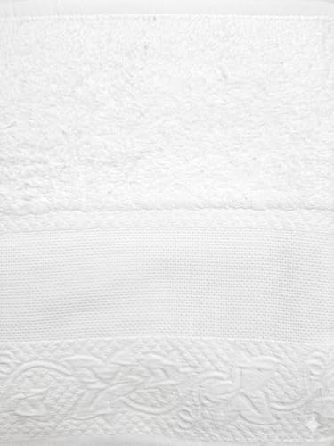 Matbotex Set Toalla 3 Uds. Panama 400 G Blanco 30X50/ 50X100/ 100X150 cm,se Puede Bordar en Punto de Cruz,(Precio PROMOCION)