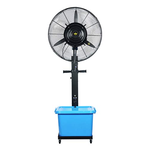JHome Pedestal Fans Industrial Misting Fan with Oscillating Cooling Mist Humidifier Adjustable Speed Misting Cooling Fan for Home Office and Restaurant Mobile Atomization Stand Fan in Blue