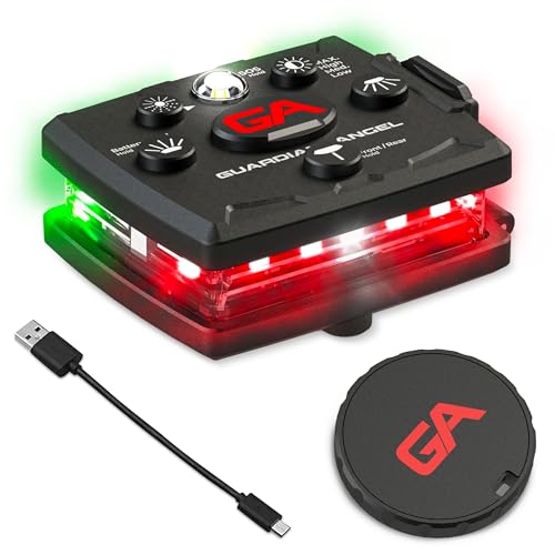 Guardian Angel Micro Series Safety Lights, Beacon Device (Red Front & Green Rear) | Rechargeable,...