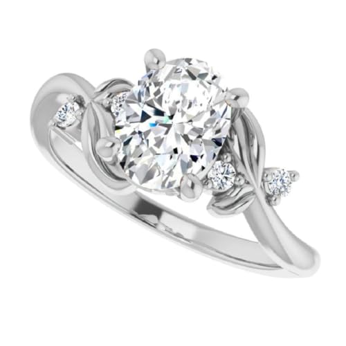 1CT-3CT Oval Cut Anniversary Ring Solitaire Moissanite Bridal Ring for Women Promise Gifts for Her 925 Silver/10K/14K/18K Gold2