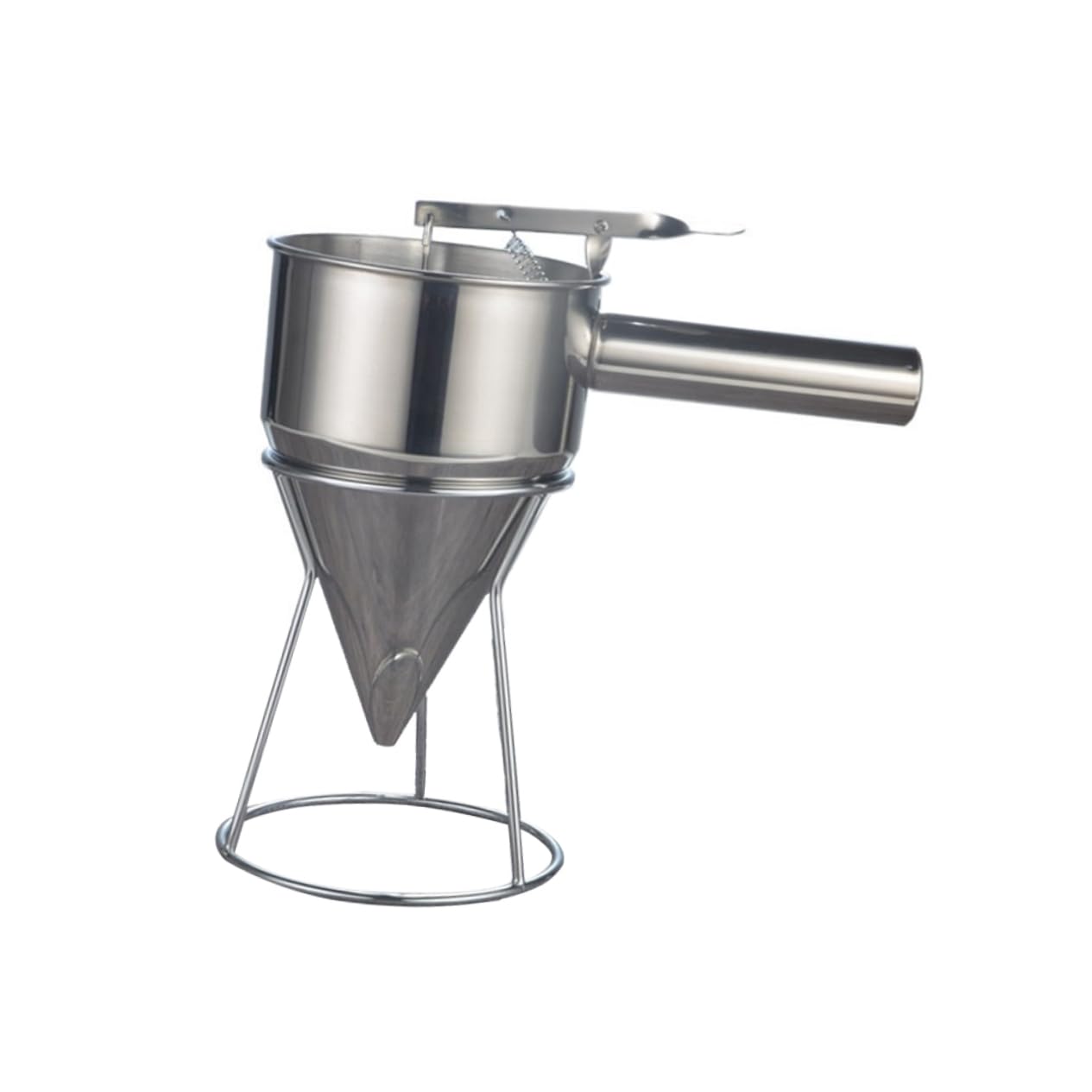 Embudo Cónico de Acero Inoxidable con Rejilla para Hornear