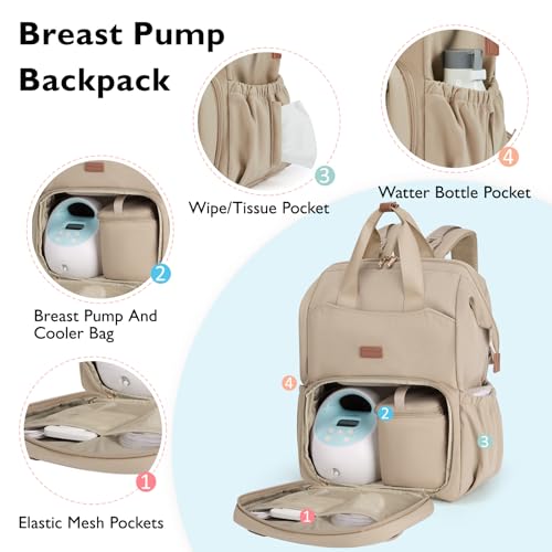 mommore Diaper Bag Backpack Champagne