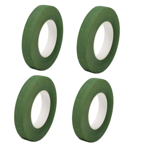 4 Rolls 1/2" Wide 30Yard/Roll Green Floral Tapes,Bouquet Stem Wrapping Tape,for Bouquet Stem Wrapping and Floral Crafts,Wedding Bouquet