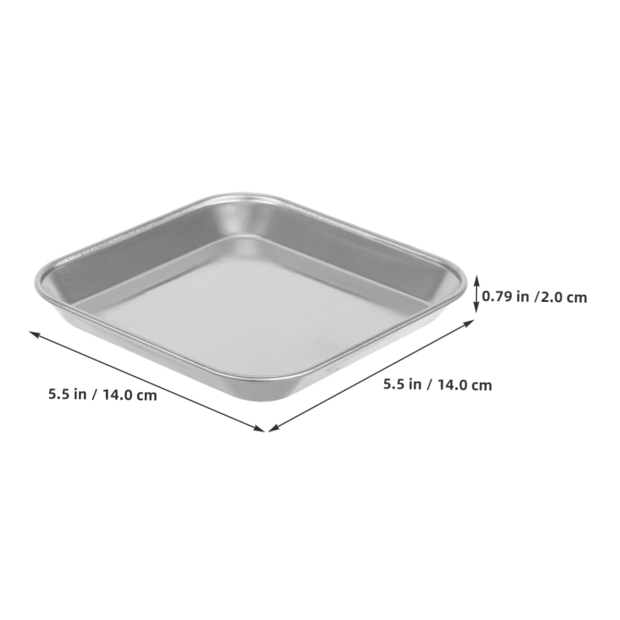 VOSAREA Stainless Steel Serving Plate Small Square Salad Tray for Appetizers Desserts and Pizza and Easy to Clean for Picnics and Camping