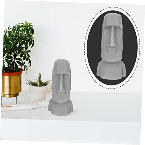 Yardenfun 3Pcs Stone Statue Home Accessories Home Décor House Ornaments Retro Moai Head Ornaments Moai Sculpture Easter Island Moai Figurine Moai Desktop Ornaments Resin Moai Desktop Statues #TOP4