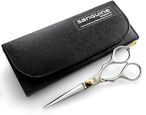 Sanguine Hair Scissors, Hairdressing Scissors, with Presentation Case & Tip Protector, Professional or Personal