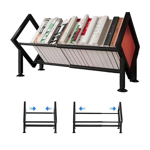 Mfqire Estanteria Escritorio Libreria Pequeña Retráctil, Mini Estanteria Metálica Organizador Libros, Bookshelf Salva Espacio para Escritorios Infantiles, Despachos y Salones