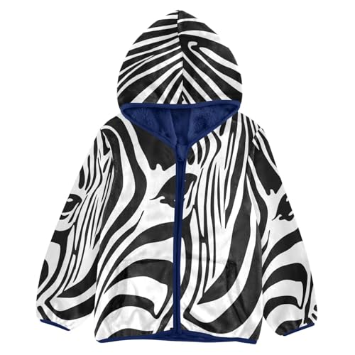 Image of Aflyko Boys Fleece Coat Blue Zip-Up Hoodie Girls Outerwear Kids Hooded Jacket