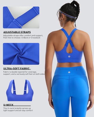 Image of RUNNING GIRL Adjustable Straps High Impact Sports Bra for Women,High Support Workout Sports Bras with Sewn in Pads