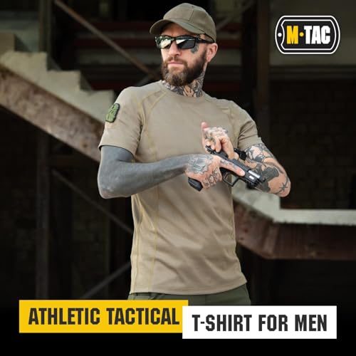 M-Tac Athletic Tactical T-Shirt Gen.2 - Breathable Polyester Military T-Shirt with Patch Panels on Short Sleeves for Men2