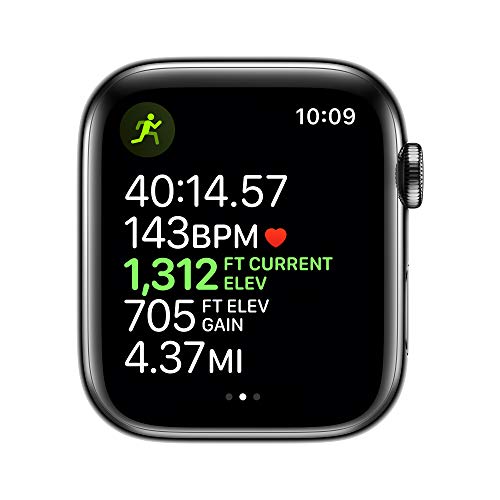 Image of Apple Watch Series 5 (GPS + Cellular, 44mm) - Space Black Stainless Steel Case with Black Milanese Loop