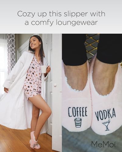 MeMoi Women's Coffee & Vodka Sherpa Lined Slippers4