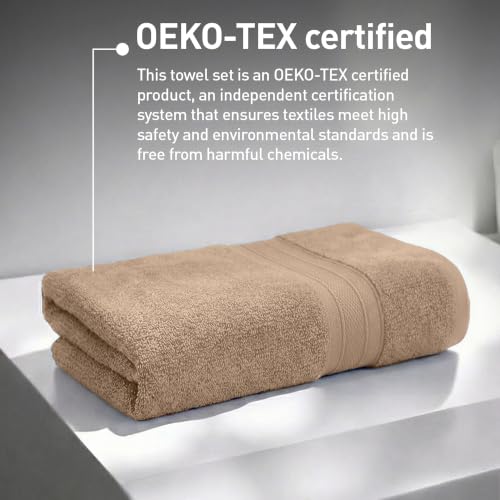 Image of TRIDENT Soft Comfort Air Rich 100% Cotton Towels for Bath, 500 GSM Large Size Bathroom Towels for Men /Women, 1 Piece Bath Towel (69cm x 137cm), Acorn