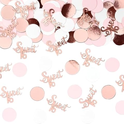 Vofrise Sweet 16 Birthday Decorations for Girl Happy 16th Birthday Confetti Wedding Anniversary Table Scatter Party Supplies 300PC Cover