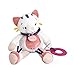 BABY NAT' - Peluche d'Activité - Peluche Chat - 27 cm - Blanc/Rose -Idée Cadeau Fille - Chat Pollen - BN0443