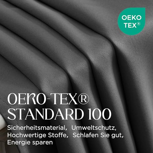 CUCRAF Vorhänge Blickdicht mit Kräuselband 2 Stück H175 x B140 cm Thermovorhang Schallschutz Verdunklungsvorhänge Kälteschutz für… – Ansicht 6