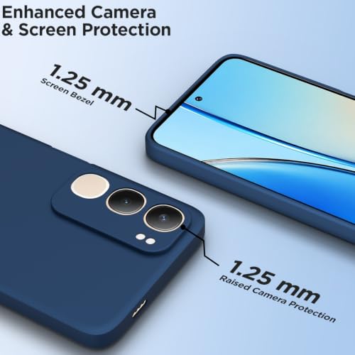 Image of Outlouders Back Cover for Vivo Y19s / Vivo Y29 5G | Camera Protection | Durable Soft Matte Silicone Bumper Case (Blue)