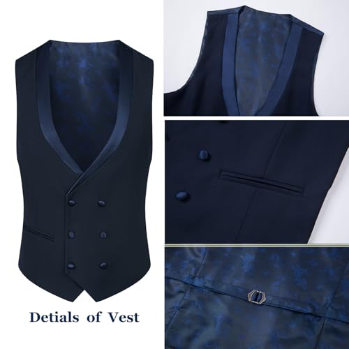 3 Pieces Prom Tuxedo for Men Groom Wedding Suits Luxury Diamonds Shawl Lapel Blazer Jacket Vest Pants Party Sets4