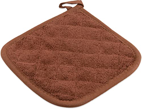 San Jamar Cotton Terry Cloth Square Potholders, 8 Inches, Brown, (Pack Of 12) #TOP3