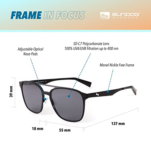 Sundog Incognito Rectangular Sunglasses, Black, One Size4