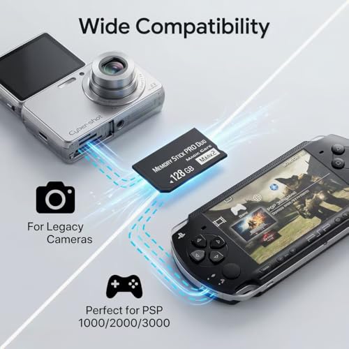 Image of 128GB Memory Stick Pro Duo MARK2 - Superior High-Performance Memory with Seamless Compatibility for PSP1000 /2000 /3000, Cyber-Shot DSC, DSLR & Handycam