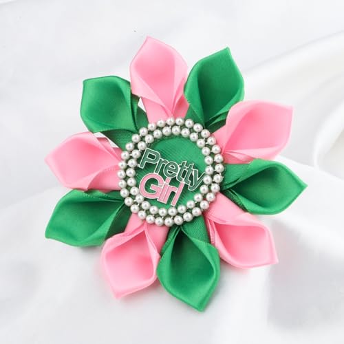 Image of POTIY Pink and Green Sorority Gift Pink Green Brooch Pin Graduation Gifts for Women