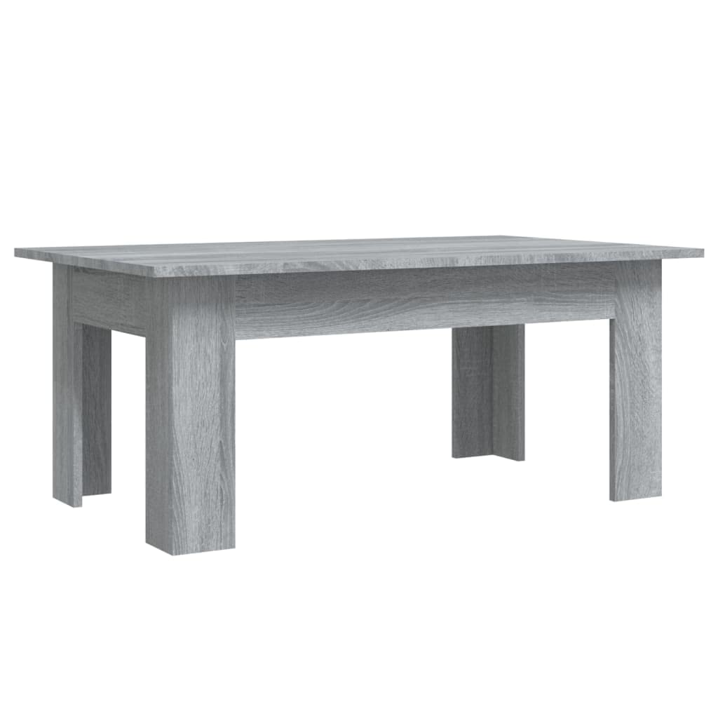 Homgoday Table basse grise Sonoma 100 x 60 x 42 cm en bois d'ingénierie, table d'appoint pour salon, salle de réception d'invités, chambre à coucher et mobilier de bureau