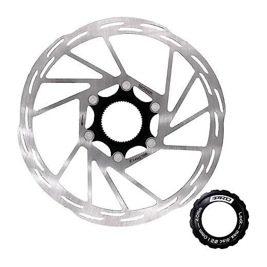 DJC Bike Centerlock Brake Rotor Disc 140mm 160mm 180mm 203mm MTB Road Bike Stainless Steel with Lockring iiipro Center Lock E-bike BMX, 1pc 160mm