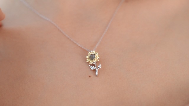 Collana a forma di cuore con girasole in argento sterling 925, tu sei il mio sole, gioielli per le donne - Italia