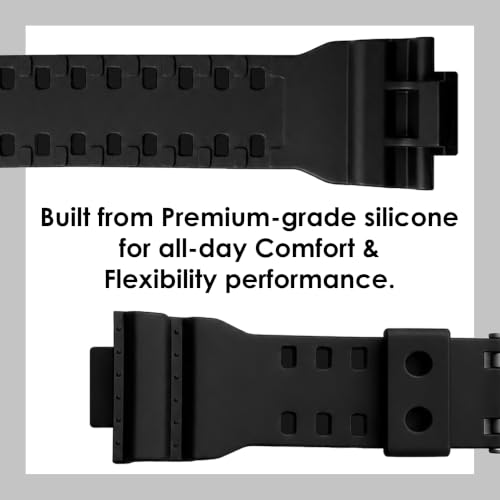 Image of DBLACK ''CDS3'' 16MM Resin Watch Strap / / Best Replacement, Compatible Strap with CASI0 Gshock GD-120, GA-100, GA-110, GA-100C & Other Model Watches