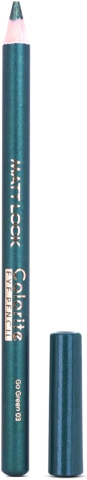 MATT LOOK Colorite Eye Pencil|Long Lasting|Smudge Proof|Enriched with Vitamin E|Glides Smoothly|One Stroke Application|Travel Friendly-Go Green