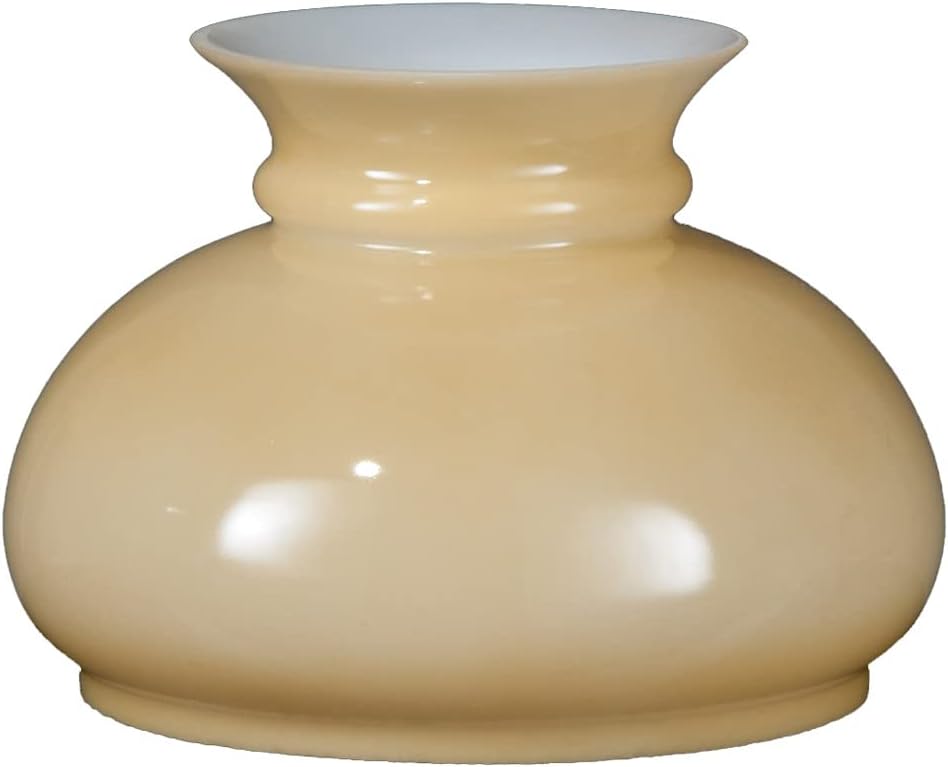 B&P Lamp Opal Glass Shade, Buff Nu-Gold Background