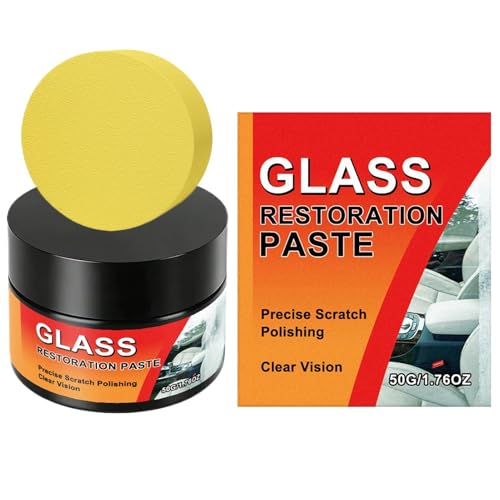 Eliminador de arañazos de parabrisas | 50 g de compuesto de limpieza de pulido | Eliminador de arañazos para ventanas de coche, para camión, SUV, sedán, vehículo, exterior, viajes, viaje por carretera