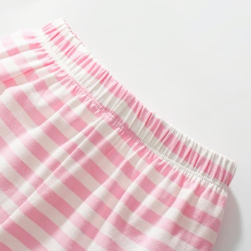 Image of HILEELANG Toddler Girl Summer Short Outfit Sets Cotton Short Sleeve Tops Tees Shorts Clothing Sets