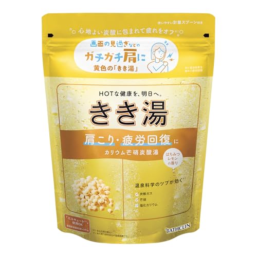 きき湯【薬用入浴剤】カリウム芒硝炭酸湯 はちみつレモンの香り 360g(約12回分) バスクリン 炭酸入浴剤のサムネイル