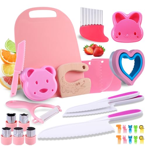 30PCS Kids Knife Set, Kitchen Cutting Kit for Kids Party Favor To...