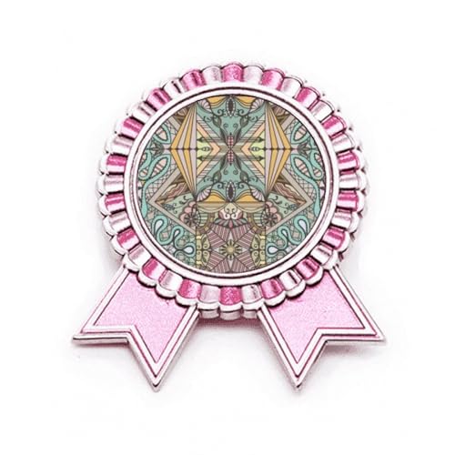 Broche rose rococo en métal taille M avec motif lignes