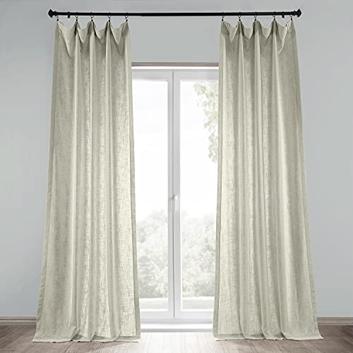 HPD Half Price Drapes FHLCH-VET200210-108 - Cortina de Lino sintético (1 Panel), Color Crema malteada Cover