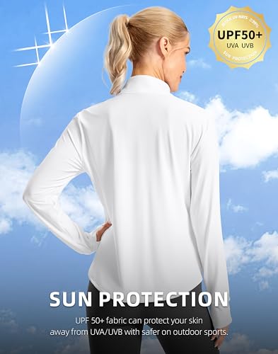 Soothfeel Women's UPF 50+ Lightweight Athletic Jackets Sun Protection Zip Up Long Sleeve Shirts Hiking Workout Outdoor Pocket2