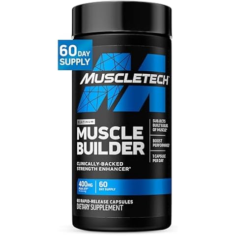 Muscletech Nitric Oxide Supplements for Men & Women, Muscle Builder (60 Capsules) - Nitric Oxide Booster Supplement Supports Muscle Gain & Performance - 400mg Peak ATP for Enhanced Strength Cover