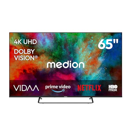 MEDION 163,9 cm (65 Zoll) Fernseher (Smart-TV, Dolby Vision HDR, HBO Max, MagentaTV, Prime Video, Disney+, DAZN, Paramount+, Dolby Atmos, VIDAA Store, PVR, Bluetooth, MD 865302)