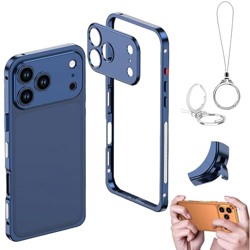 Ultra-Thin Metal Frame Heat Dissipation Case With Lens Protector For Iphone 17/16/15/14 Pro Max, Detachable Shockproof Metal Len